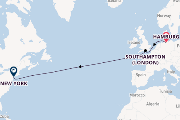 Transatlantic from Hamburg, Germany with the Queen Mary 2