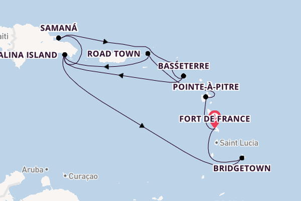 Caribbean from Fort de France, Martinique with the MSC Opera