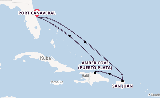 Karibik ab Port Canaveral, USA auf der Caribbean Princess