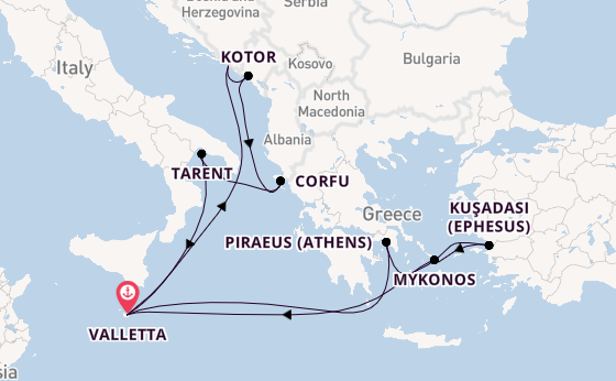 Mediterranean from Valletta, Malta with the Azura