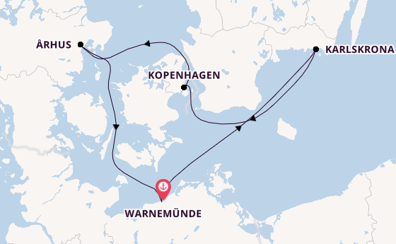 Ostsee ab Warnemünde auf AIDAmar