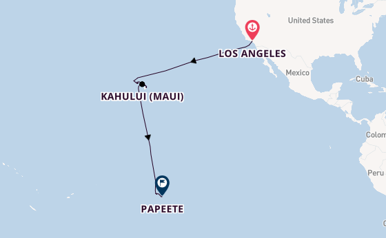 French Polynesia from Los Angeles, California, USA with the Vista
