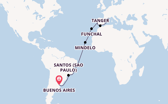 Transatlantik ab Buenos Aires, Argentinien auf der MSC Seaview
