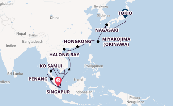 Südostasien ab Singapur, Singapur auf der Sapphire Princess
