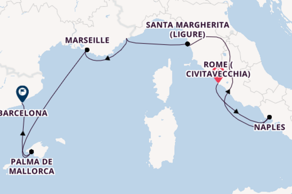 Western Mediterranean from Rome with the Celebrity Constellation