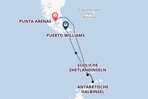 Antarktis ab Punta Arenas, Chile auf der Silver Cloud