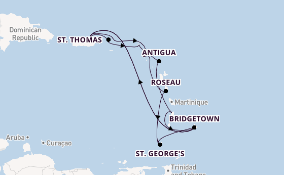 Caribbean vanaf San Juan, Puerto Rico met de Emerald Princess
