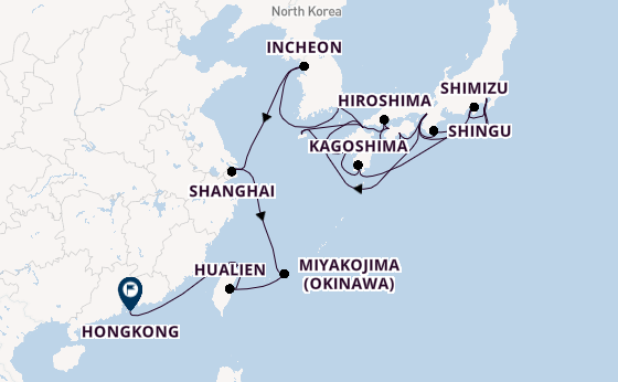 Oost-Azië vanaf Tokio, Japan met de Seabourn Encore