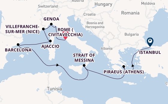 Mediterranean from Rome (Civitavecchia), Italy with the Queen Elizabeth