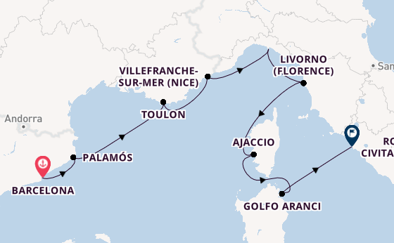 Western Mediterranean from Barcelona, Spain with the Seven Seas Prestige