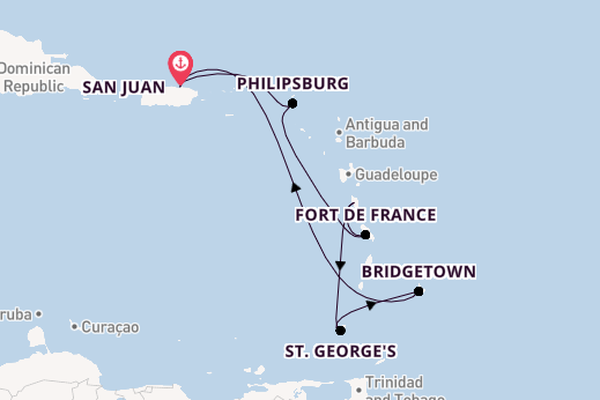 Caribbean from San Juan, Puerto Rico with the Crown Princess