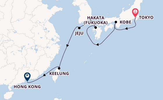 East Asia from Tokyo, Japan with the Carnival Luminosa