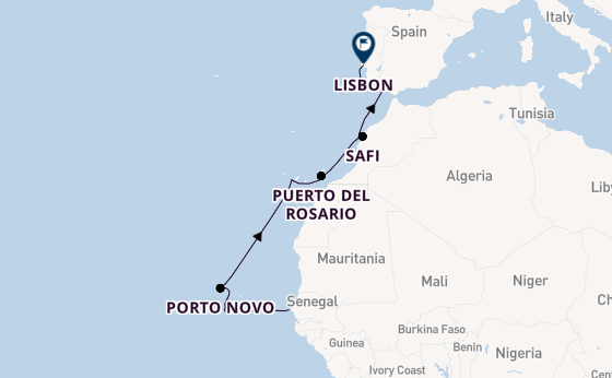 Portugal from Dakar, Senegal with the Silver Endeavour