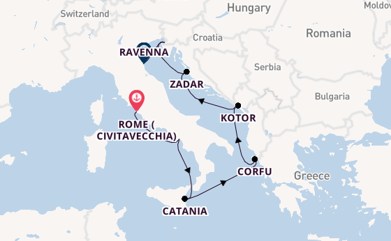 Mediterranean Sea from Rome (Civitavecchia), Italy with the Norwegian Gem