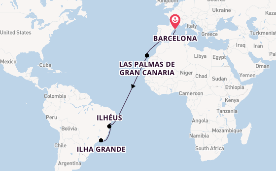 Transatlantic from Barcelona, Spain with the MSC Divina