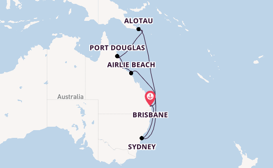 Australië vanaf Brisbane, Australië met de Grand Princess