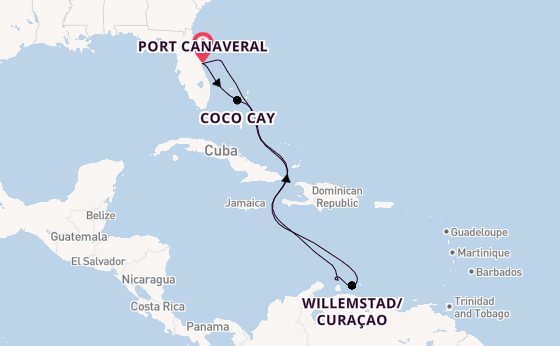 Caribbean from Port Canaveral, Florida, USA with the Adventure of the Seas
