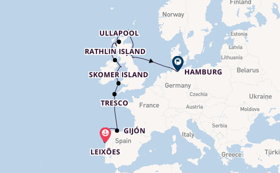 Britse Eilanden vanaf Leixões, Portugal met de HANSEATIC nature