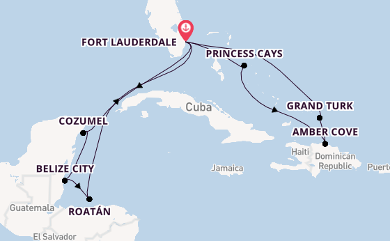 Caribbean vanaf Fort Lauderdale, Verenigde Staten met de Regal Princess