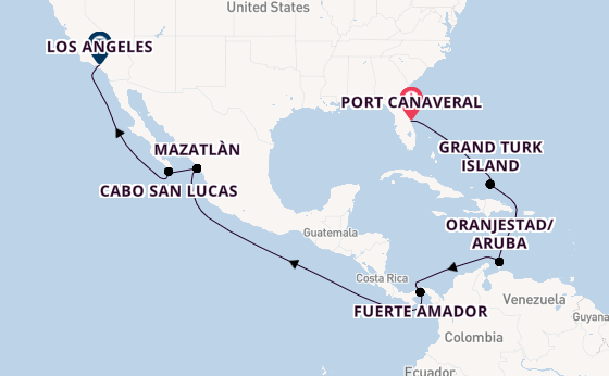 Mexican Riviera from Port Canaveral, Florida, USA with the Star Princess