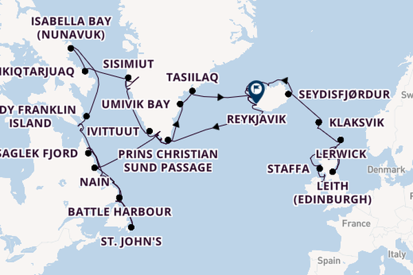 trans-Atlantisch vanaf Belfast, Noord-Ierland met de Sabourn Venture 