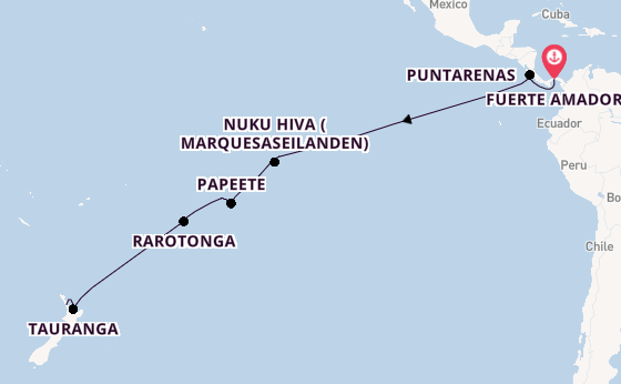 Transpacifisch vanaf Fuerte Amador, Panama met de Amadea