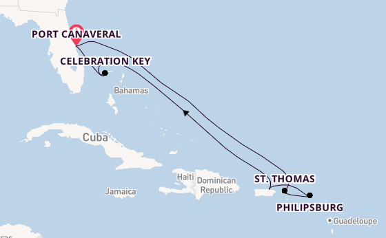 Caribbean vanaf Port Canaveral, Verenigde Staten met de Carnival Vista