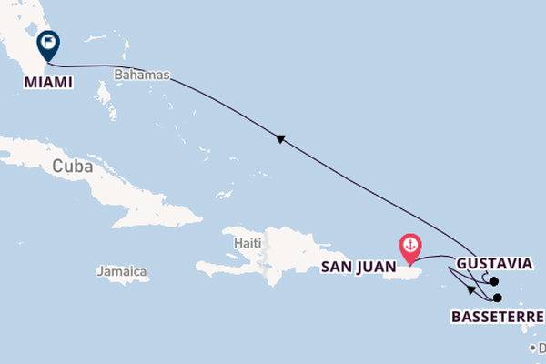 Caribbean vanaf San Juan, Puerto Rico met de EXPLORA I