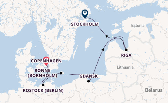 Baltic Sea from Copenhagen, Denmark with the Seven Seas Grandeur