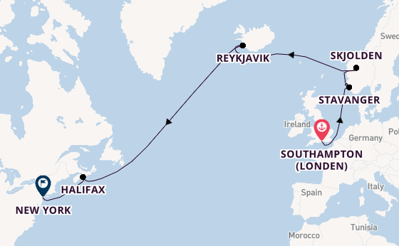 trans-Atlantisch vanaf Southampton (Londen), Engeland met de Majestic Princess