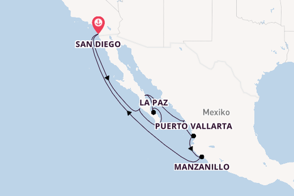 Mexikanische Riviera ab San Diego, USA auf der Zaandam