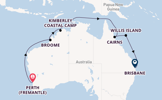 Australia from Perth (Fremantle), Australia with the Sapphire Princess