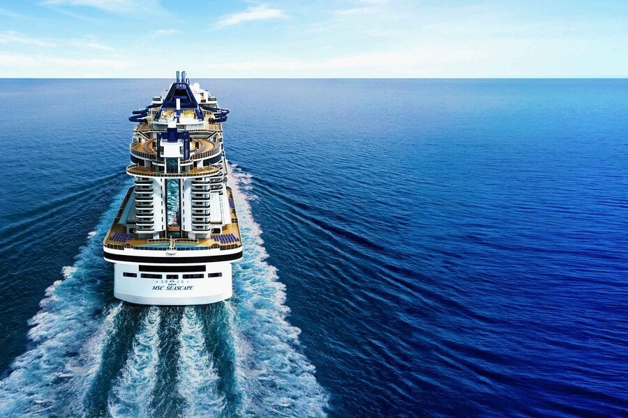 at sea