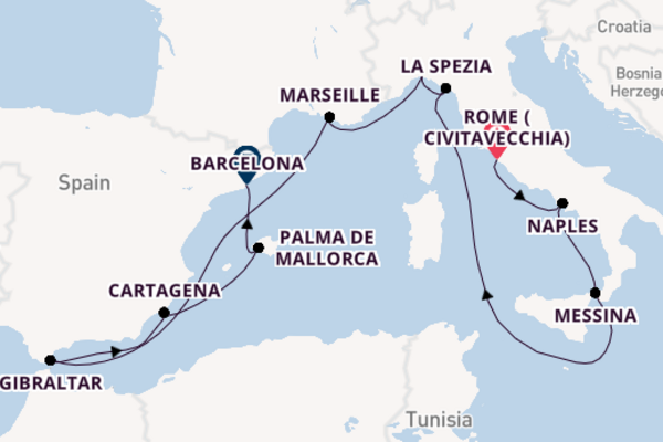 Western Mediterranean From Rome with the Sun Princess