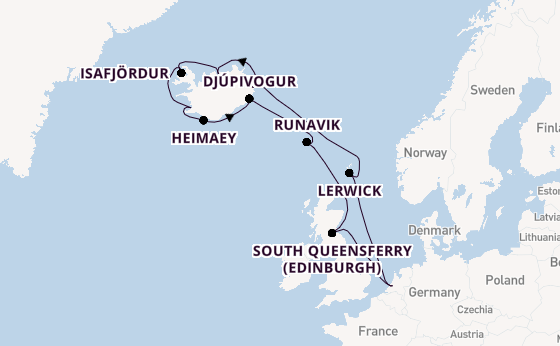 Arctic Ocean from Rotterdam, The Netherlands with the Rotterdam