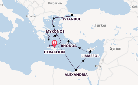 Östliches Mittelmeer ab Heraklion, Griechenland auf der Mein Schiff 5