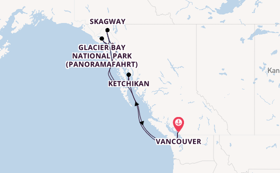 Alaska ab Vancouver, Kanada auf der Zaandam