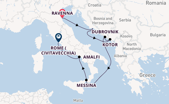 Mediterranean Sea from Ravenna, Italy with the Explorer of the Seas