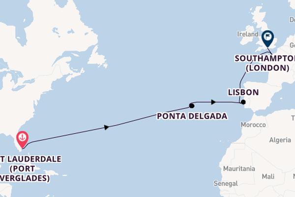 Transatlantic from Fort Lauderdale (Port Everglades), Florida, USA with the Majestic Princess