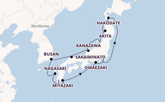 Japan ab Tokio, Japan auf der Diamond Princess