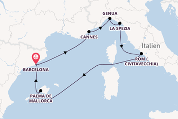 Westliches Mittelmeer ab Barcelona, Spanien auf der MSC Grandiosa