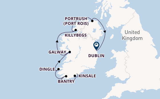 Britse Eilanden vanaf Cobh (Cork), Ierland met de L'Austral