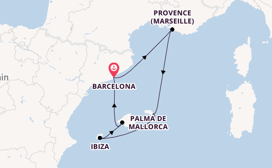 Westelijke Middellandse Zee vanaf Barcelona, Spanje met de Azamara Journey