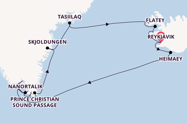 Arctic from Reykjavik, Iceland with the Seabourn Venture