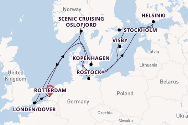 Engeland vanaf Rotterdam, Nederland met de Nieuw Statendam