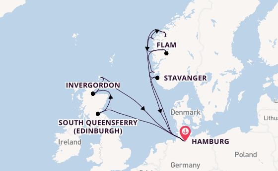 Norway from Hamburg, Germany with the Costa Favolosa