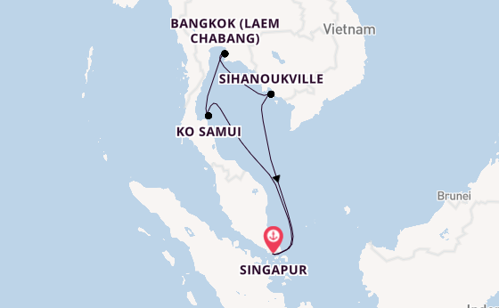 Südostasien ab Singapur, Singapur auf der Explora III