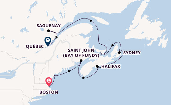 Nieuw-Engeland vanaf Boston, Verenigde Staten met de Caribbean Princess