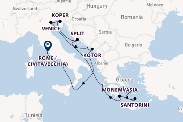 15 day expedition to Rome (Civitavecchia) from Athens (Piraeus)