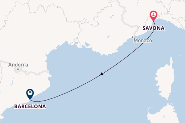 Westelijke Middellandse Zee vanaf Savona, Italië met de Costa Diadema
